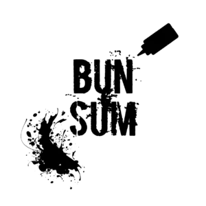 Bun Sum logo with paint splatter design