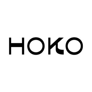 HOKO logo in modern black typography