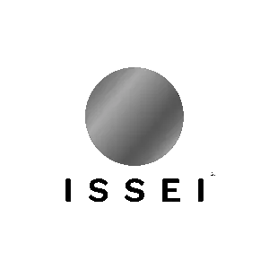 ISSEI logo with metallic circle design