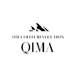 Qima Coffee Revolution logo with mountain design