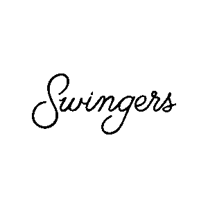 Swingers logo in cursive black font