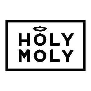 Holy Moly logo with halo design