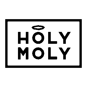 Holy Moly logo with halo design