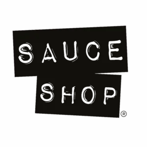 Sauce Shop logo in black text design