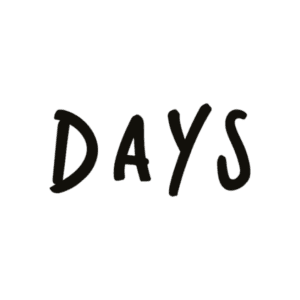 Handwritten word DAYS in black letters