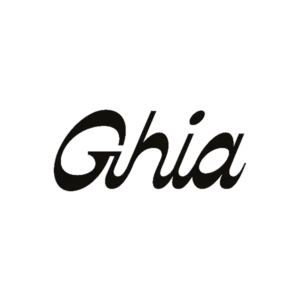 Ghia logo in cursive black text