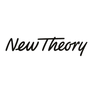 New Theory logo in black script font