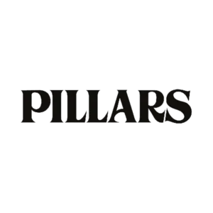 PILLARS logo in bold black text