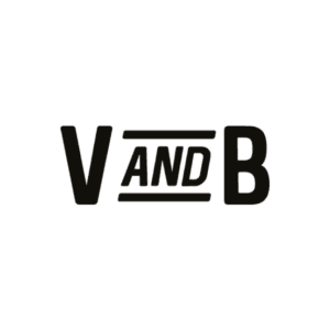 V and B black logo design