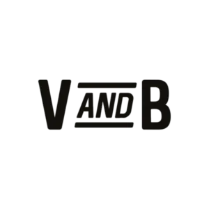 V and B black logo design